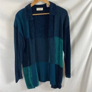 Lord & Taylor Patchwork Longline Cardigan Sweater size Large